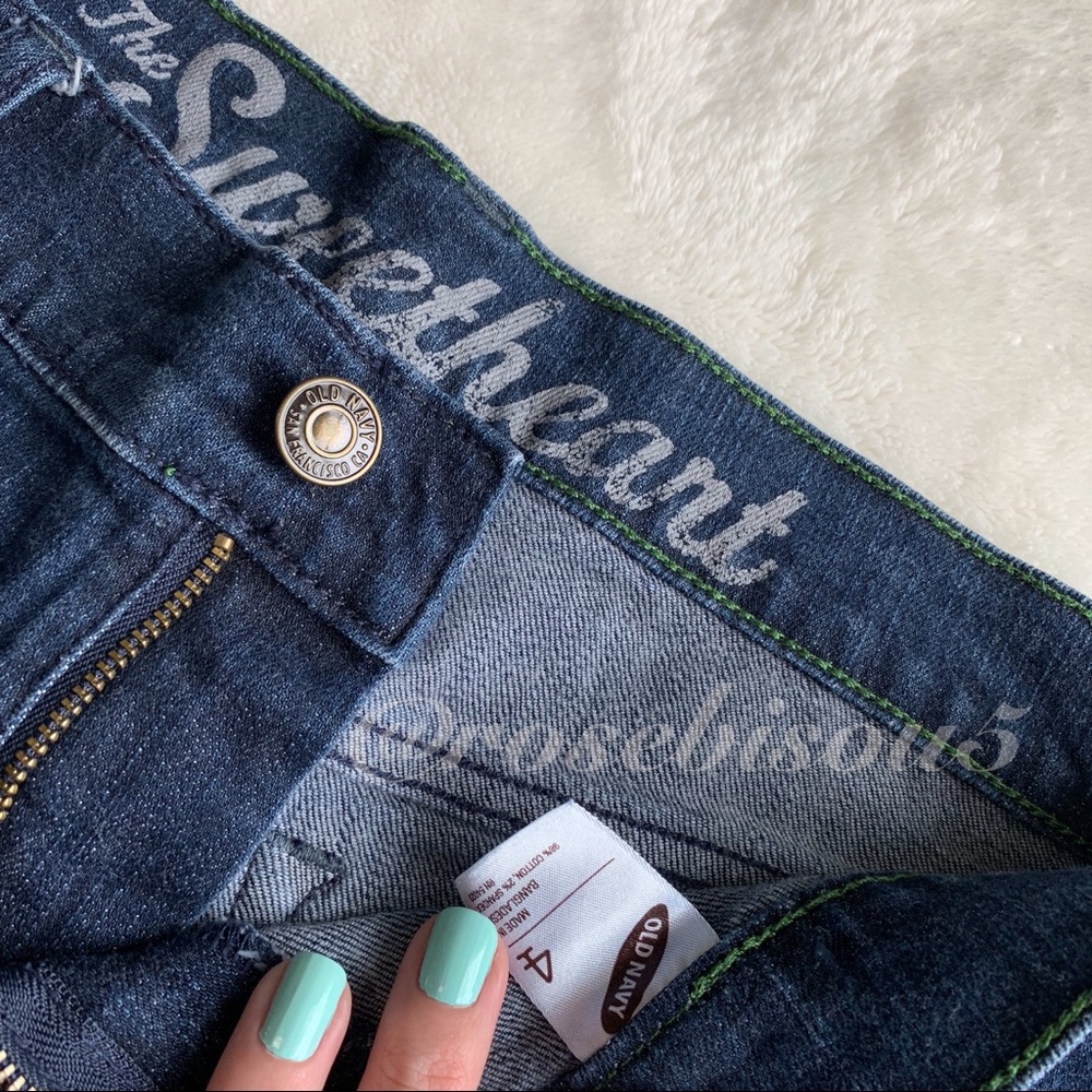 🆕{OLD NAVY} Sweetheart mid-rise dark denim shorts - Picture 5 of 7